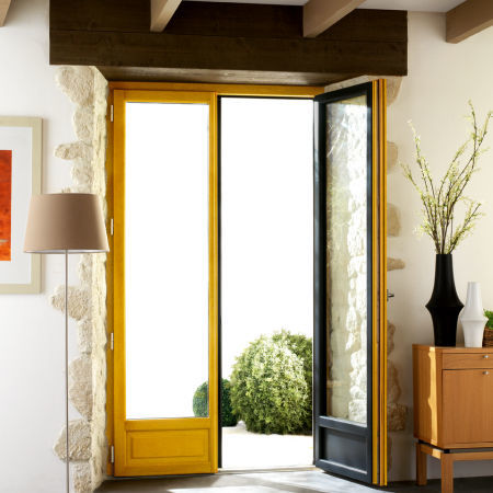 Porta finestra ad anta ribalta - TANGO  - MENUISERIES ELVA - in rovere / in pino / in alluminio