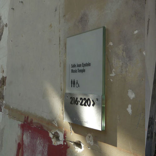 Cartello segnaletico per porta - SILENZIO UNO - MARCAL - da parete / in acciaio inossidabile / in braille