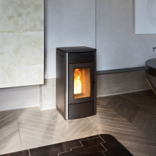 Stufa a pellet - TECLA - MCZ - 5 kW...10 kW / contemporanea / in acciaio