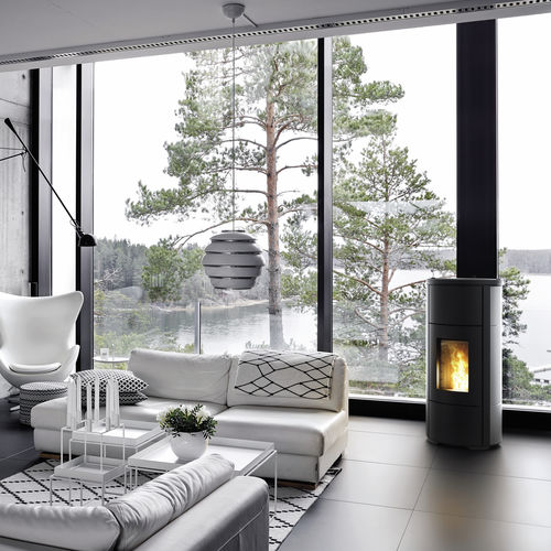 Stufa a pellet - FLOW - MCZ - 5 kW...10 kW / contemporanea / in acciaio