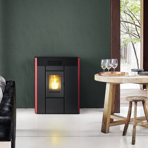 Termostufa a pellet - THEA - MCZ - 10 kW...20 kW / contemporanea / in acciaio