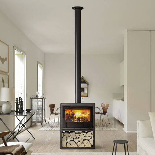 Stufa a legna - STEEL CASE - MCZ - 5 kW...10 kW / da appoggio / contemporanea