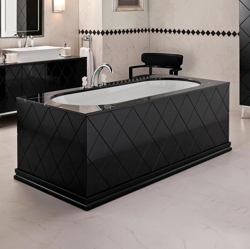 Vasca da bagno da appoggio - RIVOLI - Oasis Group srl - in resina / bianca / nera