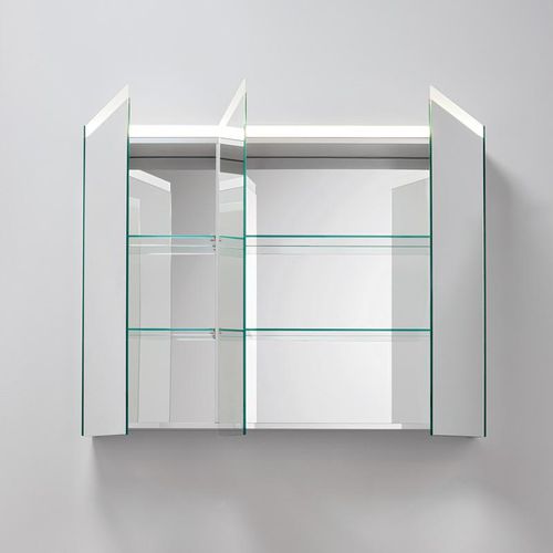 Mobile pensile per bagno con specchio con illuminazione integrata - VITTORIA 3 DOORS - Oasis Group srl - contemporanea / da parete