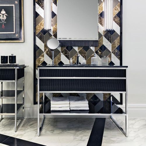Mobile lavabo doppio - ACADEMY - Oasis Group srl - da appoggio / in legno / in marmo