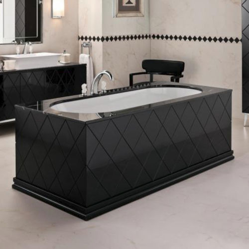 Vasca da bagno da appoggio - DIAMOND - Oasis Group srl - in resina / bianca / nera