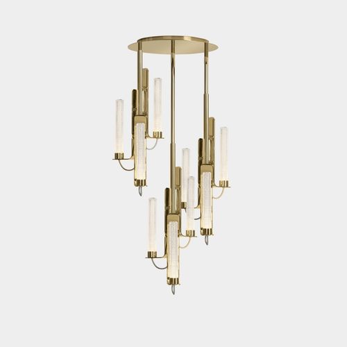 Lampada a sospensione - DUCALE FLUTE - Oasis Group srl - in metallo / in cristallo / contemporanea