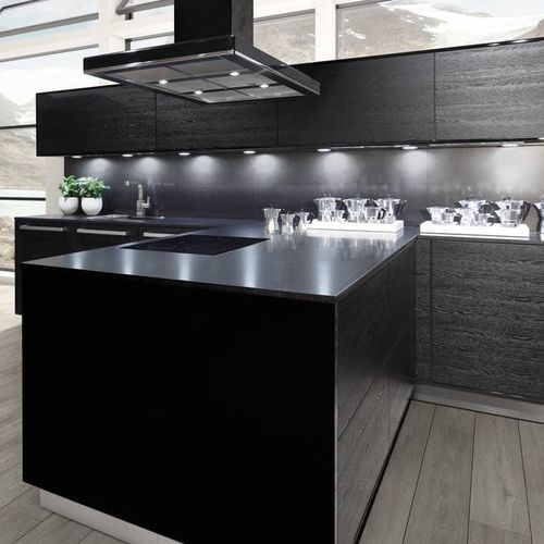 Cucina contemporanea - MA NATURA - Allmilmö - impiallacciata in legno / senza maniglie / laccata