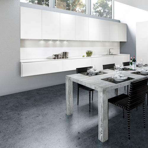 Cucina contemporanea - MODERN ART - Allmilmö - in legno / senza maniglie / bianca