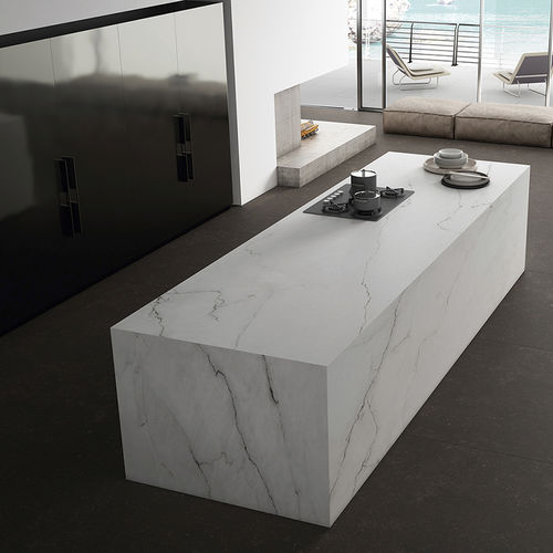 Lastra in pietra in ardesia - CALACATTA - APAVISA PORCELANICO - per interni / levigata / aspetto marmo
