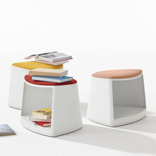 Sgabello contemporaneo - CILA GO - Arper - in pelle / in tessuto / con base in polipropilene