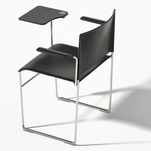 Sedia visitatore contemporanea - STACY  - Arper - da interno / in tessuto / in pelle