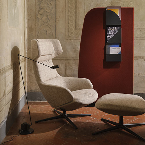 Poltrona contemporanea - ASTON CLUB  - Arper - in tessuto / in pelle / in ecopelle