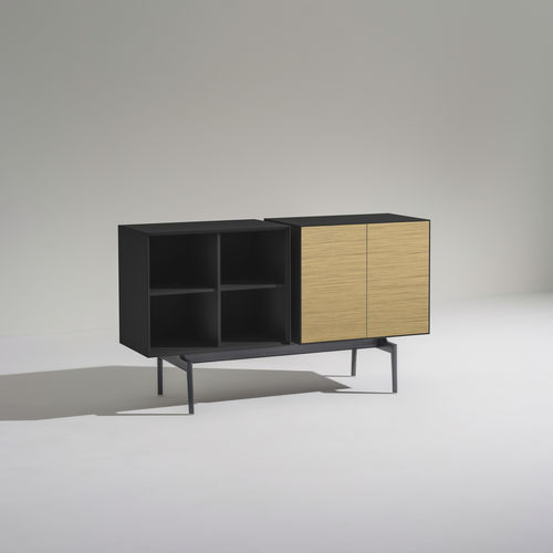 Credenza contemporanea - SEMITON - Arper - in MDF laccato / impiallacciata in legno / in MDF