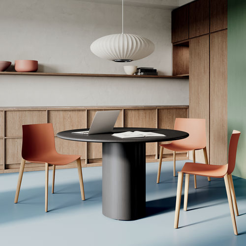 Sedia contemporanea - Arper - da interno / in plastica riciclata / con supporto in legno