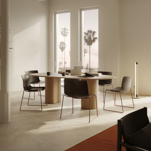 Tavolo contemporaneo - 7052 - Arper - in legno / in MDF / in rovere