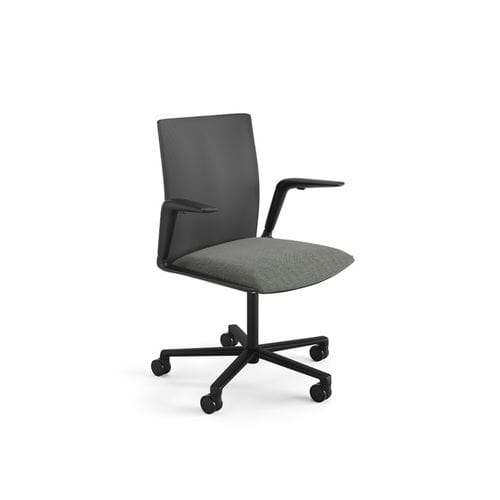 Sedia operativa in alluminio - KINESIT  - Arper - in pelle / in nylon / in rete di poliestere