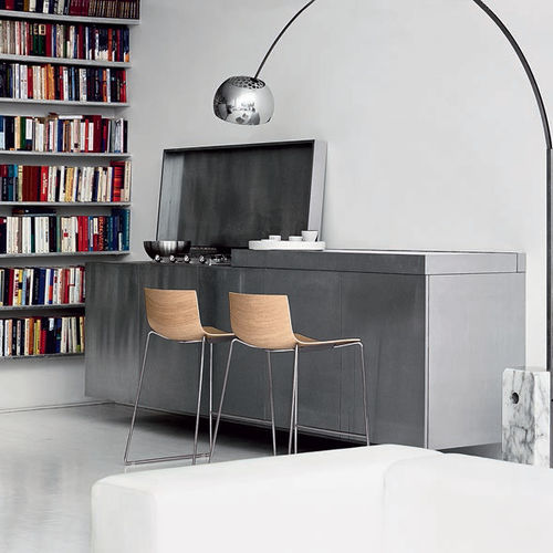Sedia alta contemporanea - CATIFA 46  - Arper - da interno / in pelle / in ecopelle