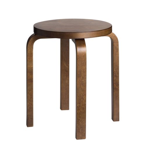 Sgabello contemporaneo - E60 - Artek - in tessuto / in pelle / in legno compensato