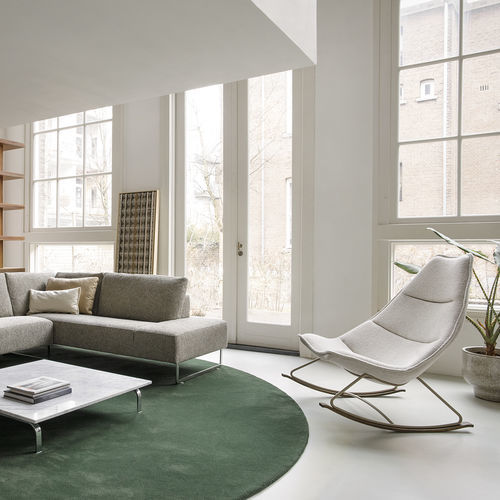 Chauffeuse contemporanea - Rocking Chair - Artifort - in tessuto / in pelle / in legno