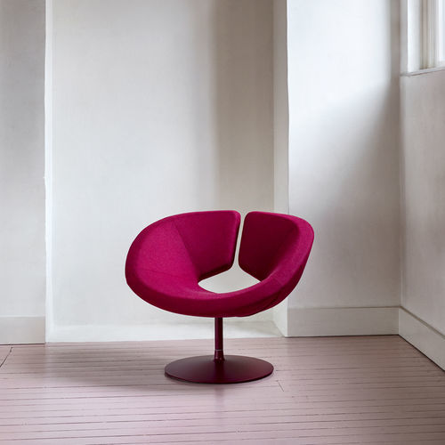 Poltrona contemporanea - Apollo - Artifort - in tessuto / in pelle / in alluminio lucido