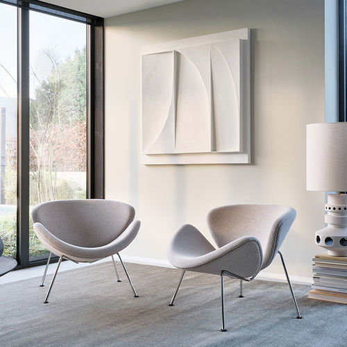 Poltrona contemporanea - Orange Slice&reg; - Artifort - in tessuto / in pelle / in metallo