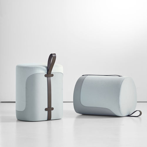 Pouf contemporaneo - TOUR - BERNHARD design - in pelle / in tessuto / tondo