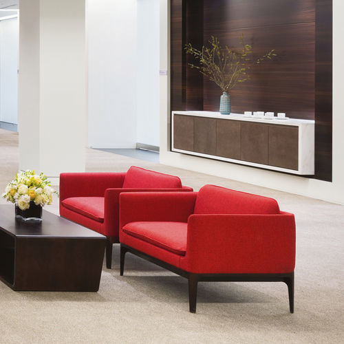 Poltrona contemporanea - ATLANTIC - BERNHARD design - in tessuto / in pelle / in legno