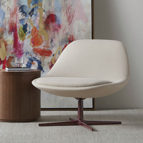 Chauffeuse contemporanea - CHIARA - BERNHARD design - in tessuto / in pelle / in noce americano