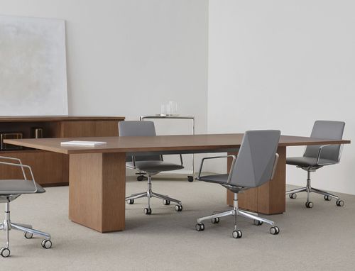 Tavolo da conferenza contemporaneo - ENCORE - BERNHARD design - in Solid Surface / in legno massiccio / in noce
