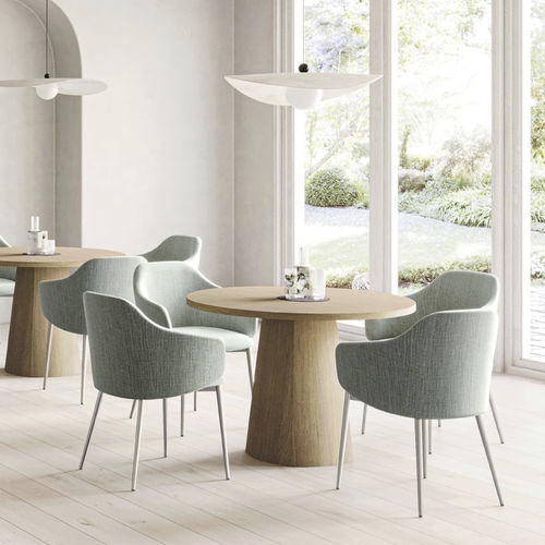 Sedia da pranzo contemporanea - PRELUDE - BERNHARD design - da interno / in alluminio lucido / con supporto in metallo