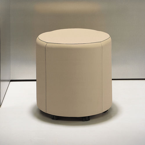 Pouf contemporaneo - BALANCE - BERNHARD design - in tessuto / in pelle / in acciaio lucido