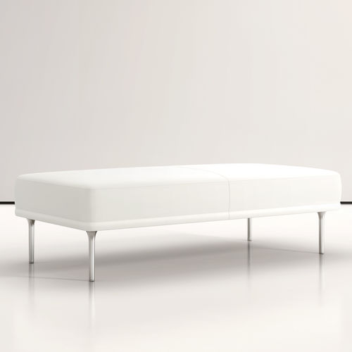 Divanetto imbottito contemporaneo - MIRADOR - BERNHARD design - in tessuto / in pelle / con supporto in alluminio