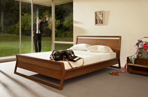 Letto matrimoniale - WOODROW - BLU DOT - singolo / contemporaneo / con testiera