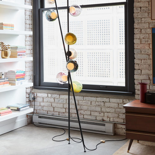 Lampada su picchetto - 28.3 COLUMN - BOCCI - pavimento-soffitto / in ottone / in vetro soffiato