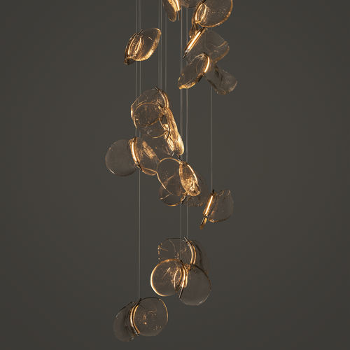 Lampadario contemporaneo - 141.16 - BOCCI - in acciaio / in vetro / contract