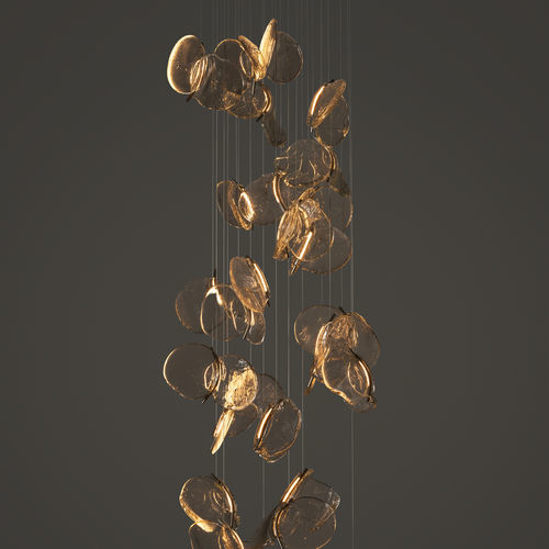 Lampadario contemporaneo - 141.28 - BOCCI - in acciaio / in vetro / contract