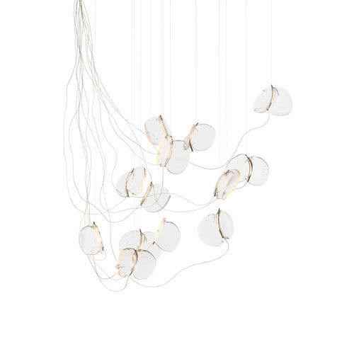 Lampadario contemporaneo - 141.13 - BOCCI - in acciaio / in vetro / da 13 lampadine