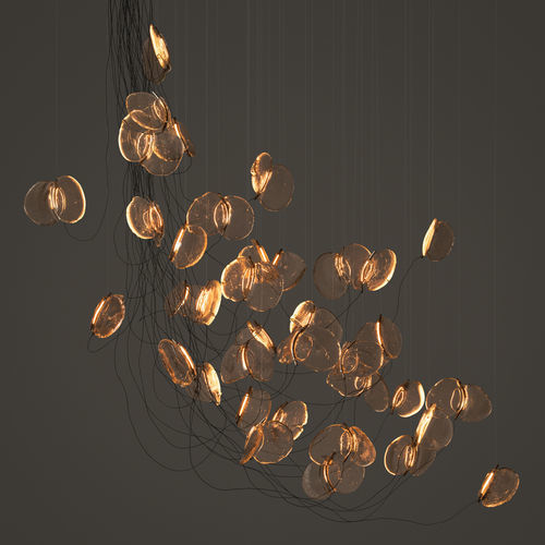 Lampadario contemporaneo - 141.37 - BOCCI - in acciaio / in vetro / contract