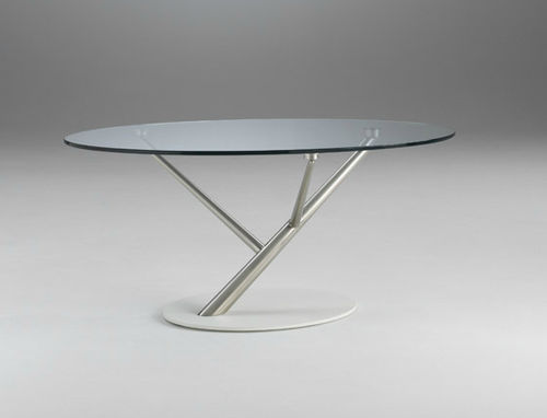 Tavolino basso contemporaneo - TREE - eXdè - in vetro / ovale / per uso residenziale