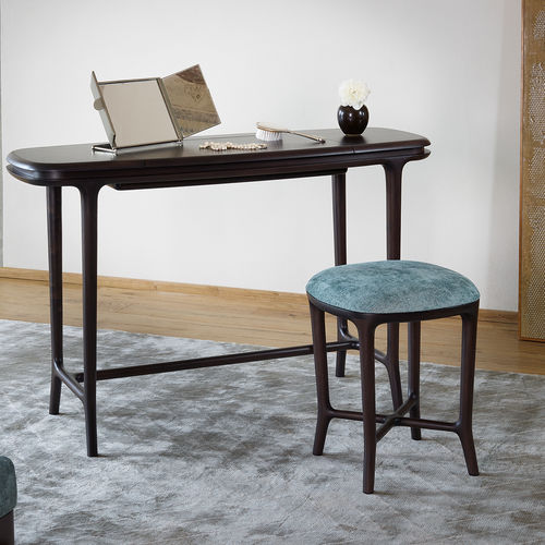 Sgabello contemporaneo - JUN - CECCOTTI COLLEZIONI - in tessuto / in legno compensato / in noce americano
