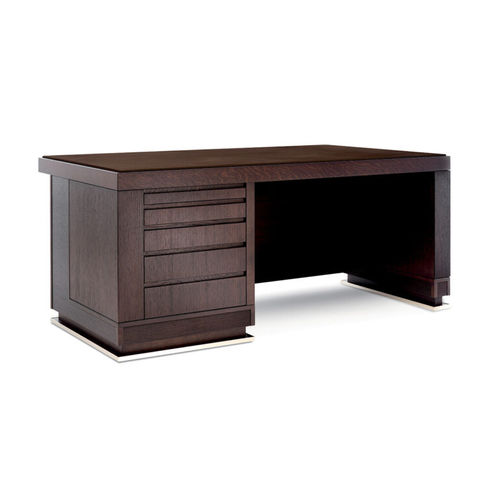 Scrivania contemporanea - ICS - CECCOTTI COLLEZIONI - in rovere / in legno compensato / in pelle