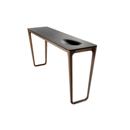 Consolle contemporanea - LUNA  - CECCOTTI COLLEZIONI - in Corian® / con supporto in noce americano / rettangolare