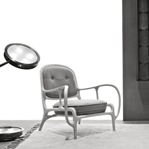 Poltrona contemporanea - TWENTY TWO - CECCOTTI COLLEZIONI - in tessuto / in acero / in noce americano