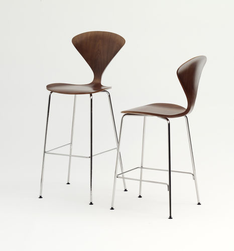 Sedia alta contemporanea - CSTMC SERIES - Cherner - da interno / in compensato stampato / in metallo