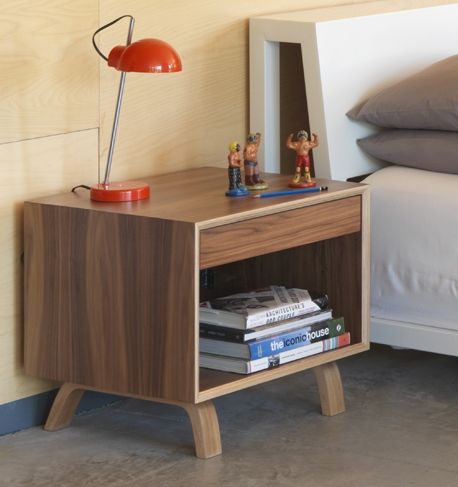 Comodino contemporaneo - B201D series - Cherner - in compensato stampato / in laminato / con supporto in compensato
