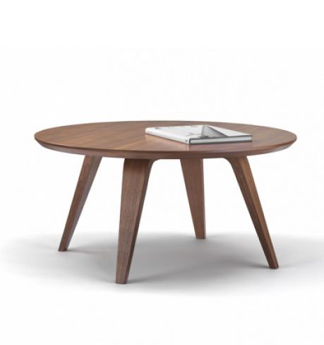 Tavolino basso contemporaneo - CCT series - Cherner - in compensato stampato / con supporto in compensato / rotondo