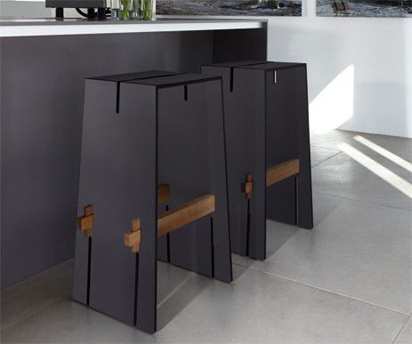 Tavolo alto contemporaneo - TENSION - Conmoto - in HPL / rettangolare / per uso residenziale