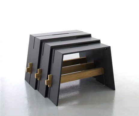 Tavolino estraibile contemporaneo - TENSION - Conmoto - in HPL / rettangolare / per uso residenziale