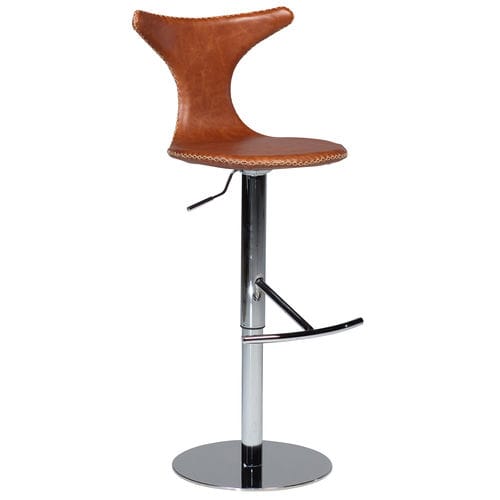 Sedia alta contemporanea - DOLPHIN - DAN-FORM - da interno / in pelle / con supporto in acciaio